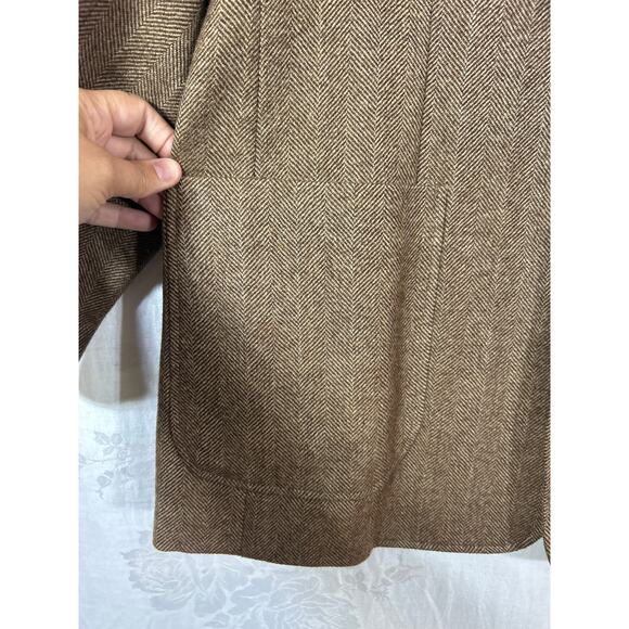 Ralph Lauren LRL Sport Coat 44R Herringbone 100% Wool Quarter Lined Summer Tweed - Picture 3 of 16
